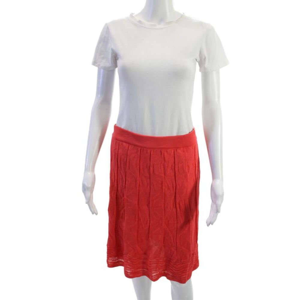 M Missoni Women A-Line Red Cotton Viscose Skirt Size 46